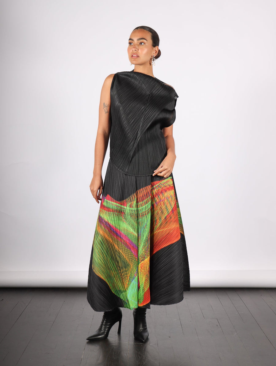 Monthly Colors July Top in Black by Pleats Please Issey Miyake