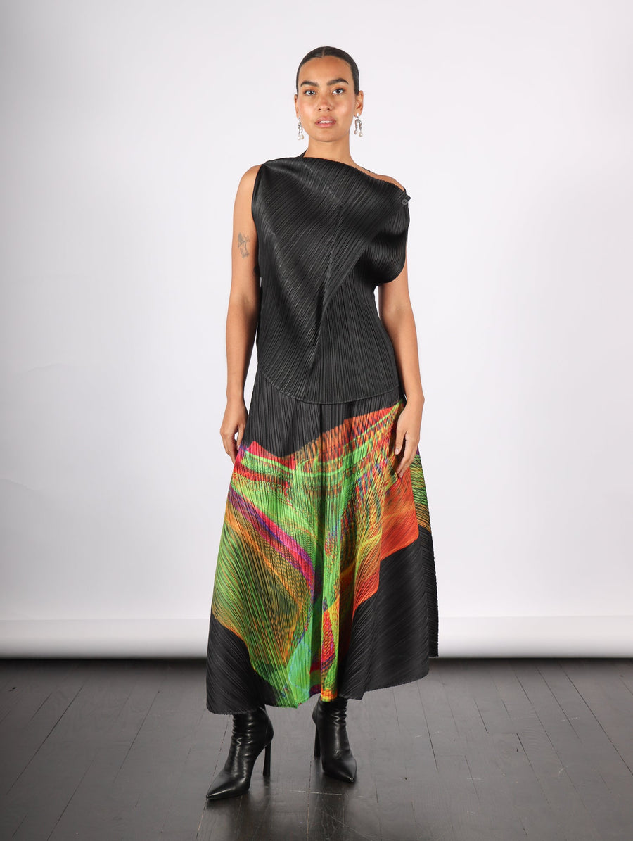 Monthly Colors July Top in Black by Pleats Please Issey Miyake