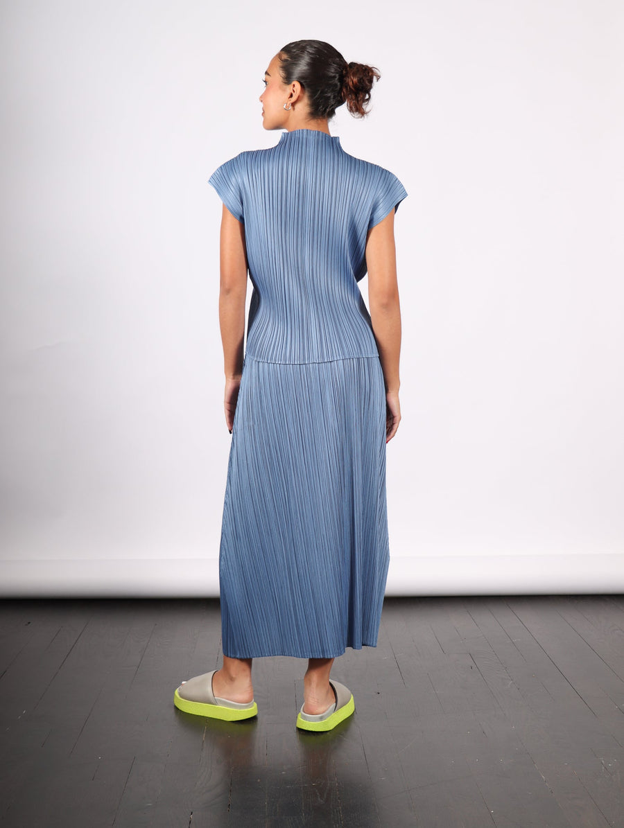 Monthly Colors June Top in Steel Blue by Pleats Please Issey Miyake-Idlewild