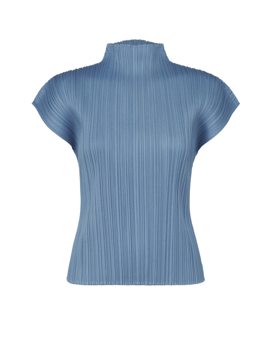 Monthly Colors June Top in Steel Blue by Pleats Please Issey Miyake-Idlewild