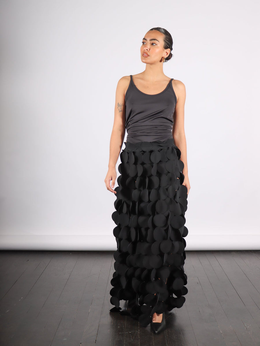 Multi Circle Layered Maxi Skirt in Black by A.W.A.K.E. Mode-Idlewild