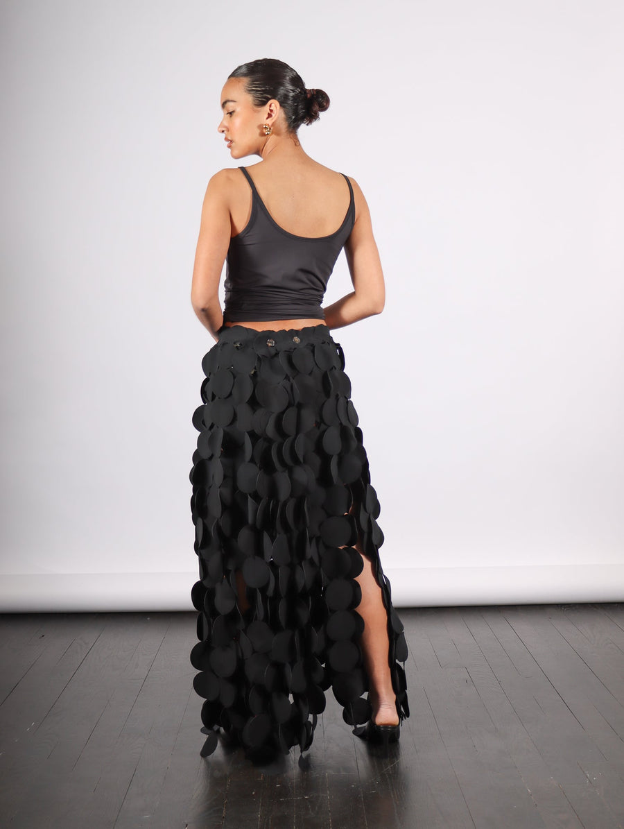 Multi Circle Layered Maxi Skirt in Black by A.W.A.K.E. Mode-Idlewild