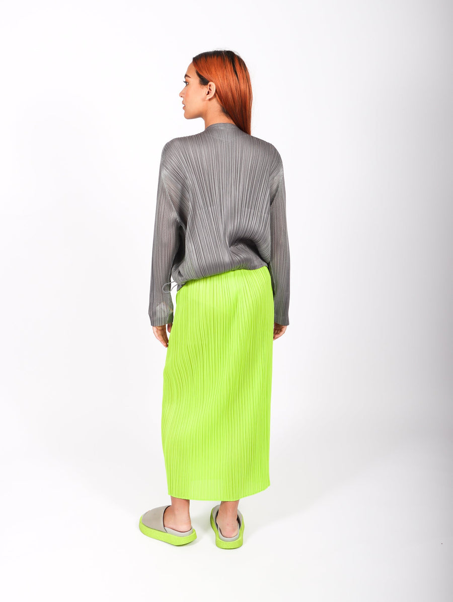 New Colorful Basics 3 Skirt in Yellow Green by Pleats Please Issey Miyake