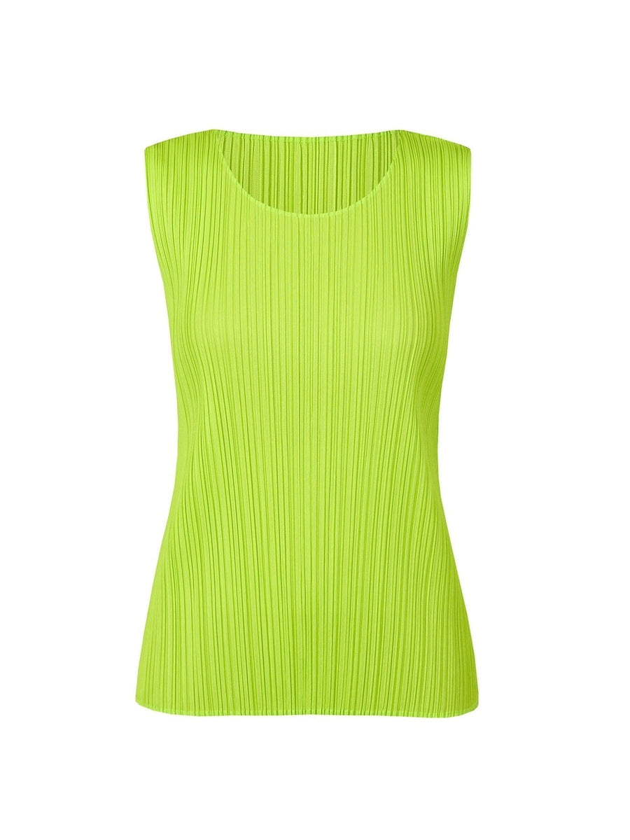 New Colorful Basics 3 Top in Yellow Green by Pleats Please Issey Miyake