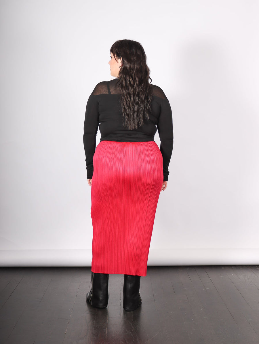 New Colorful Basics 4 Skirt in Carmine by Pleats Please Issey Miyake