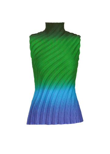 Nuance Pleats Mockneck Top in Afternoon by Issey Miyake