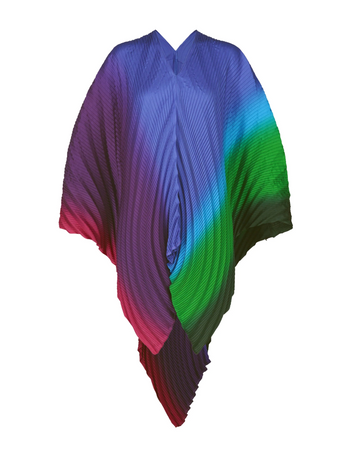 Nuance Pleats Poncho in Afternoon by Issey Miyake