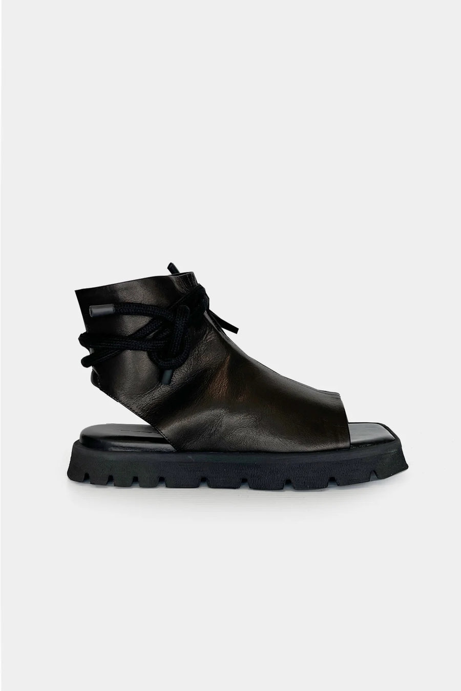 On Set Lace Sandal in Black by Puro-Shoes-Puro-Idlewild