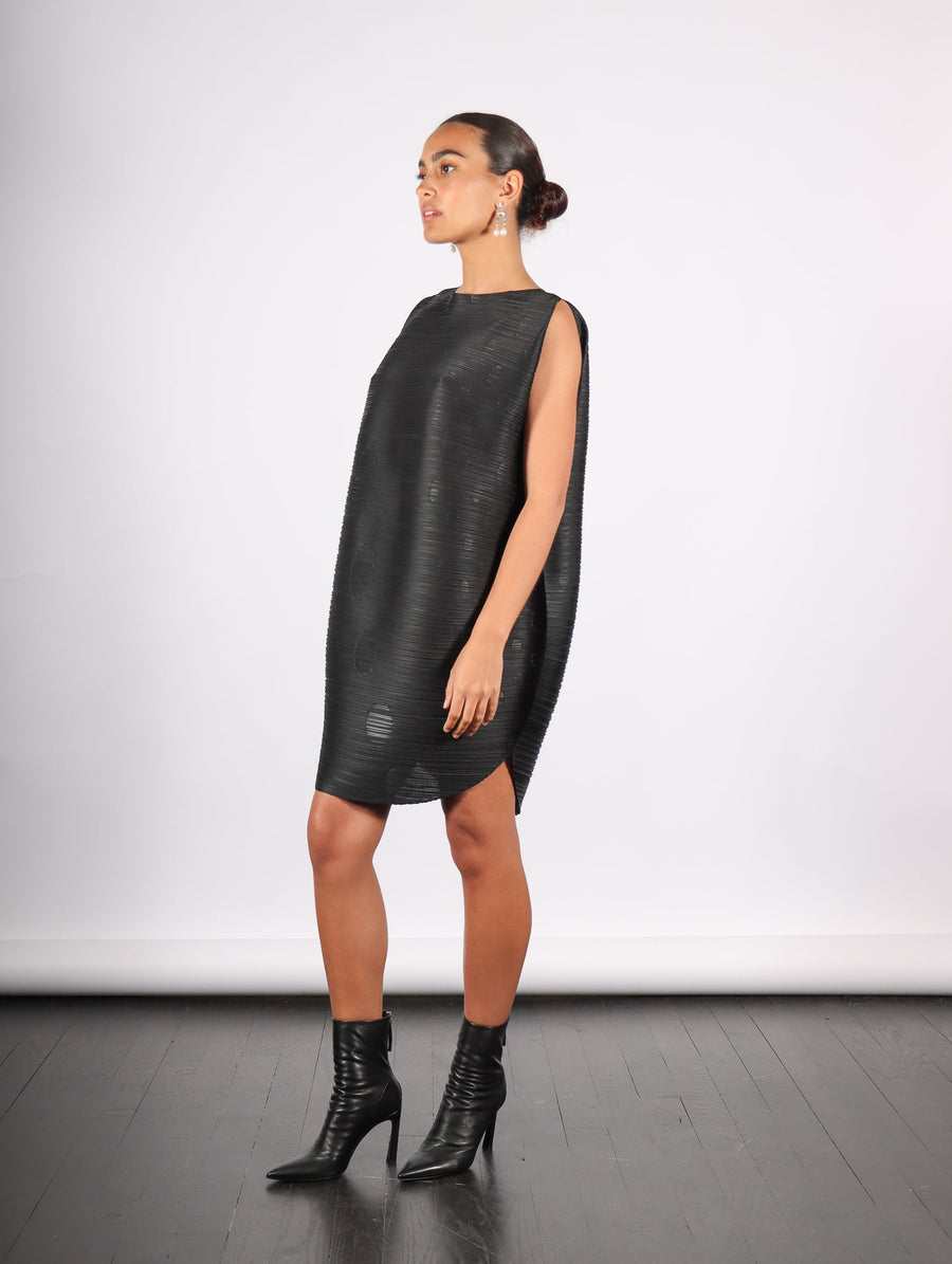 Orbit Tunic in Black by Pleats Please Issey Miyake