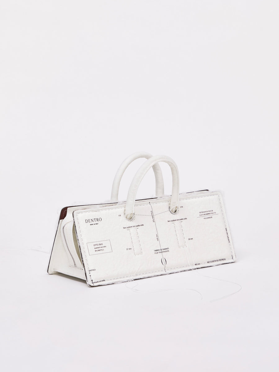 Otto Bag in White Pattern Paper by Dentro-Dentro-Idlewild