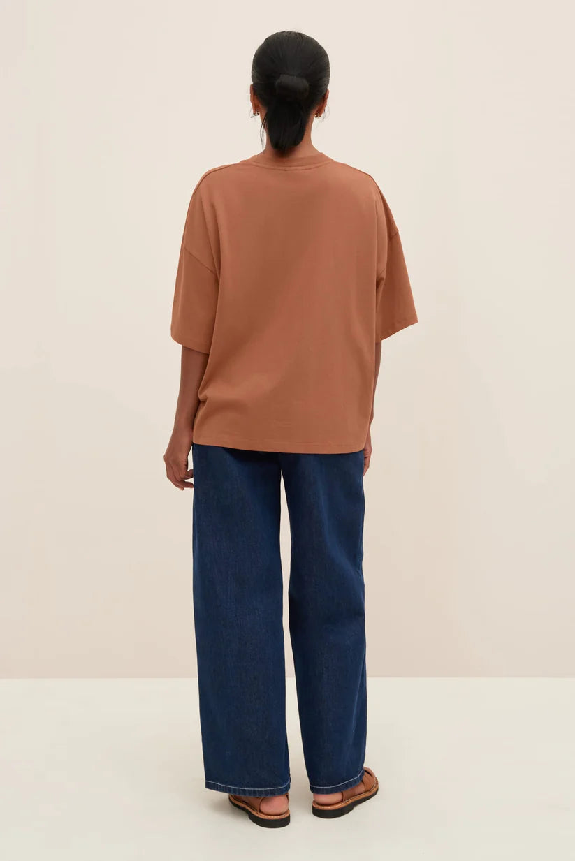 Oversized Boxy Tee in Sienna by Kowtow