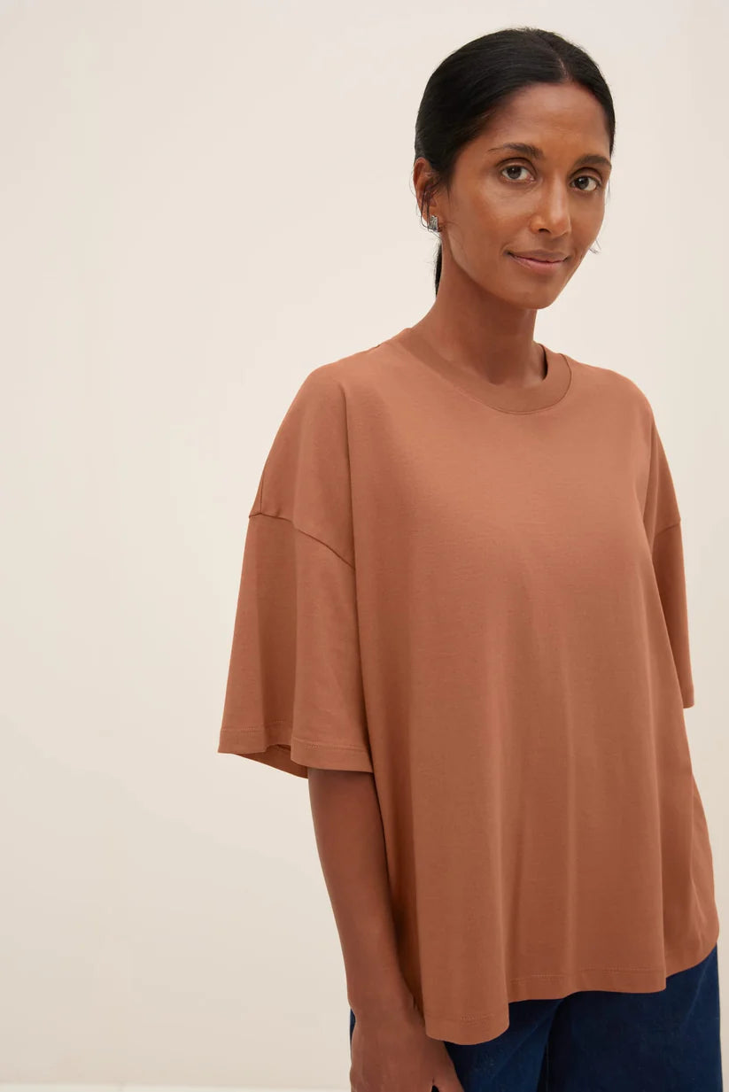 Oversized Boxy Tee in Sienna by Kowtow