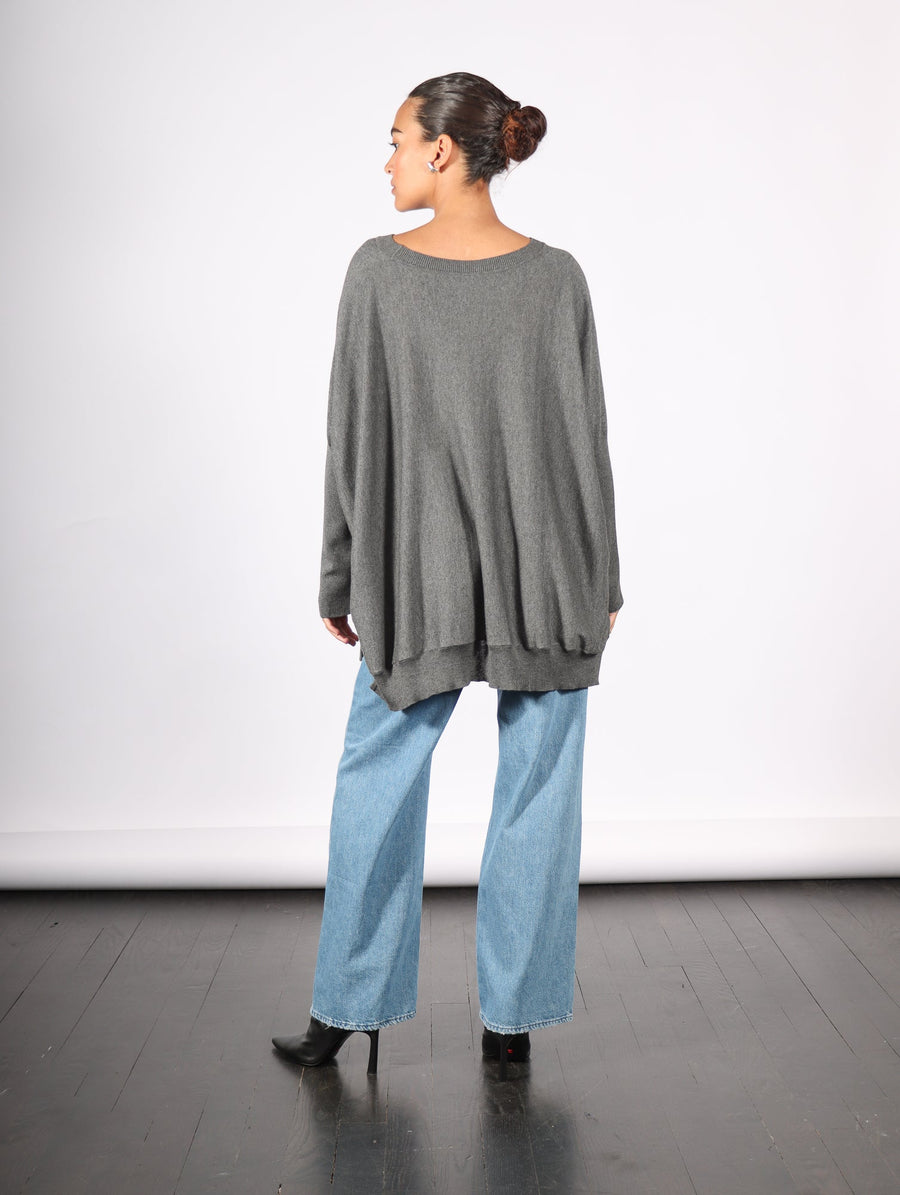 Oversized Crewneck Sweater in Asphalt by Planet