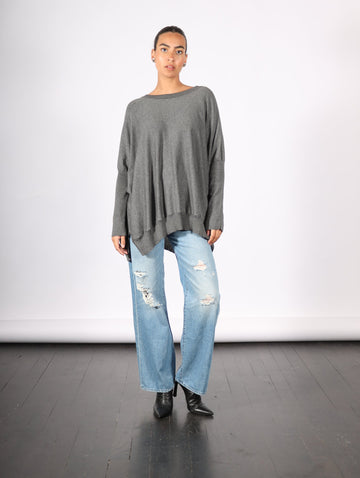 Oversized Crewneck Sweater in Asphalt by Planet