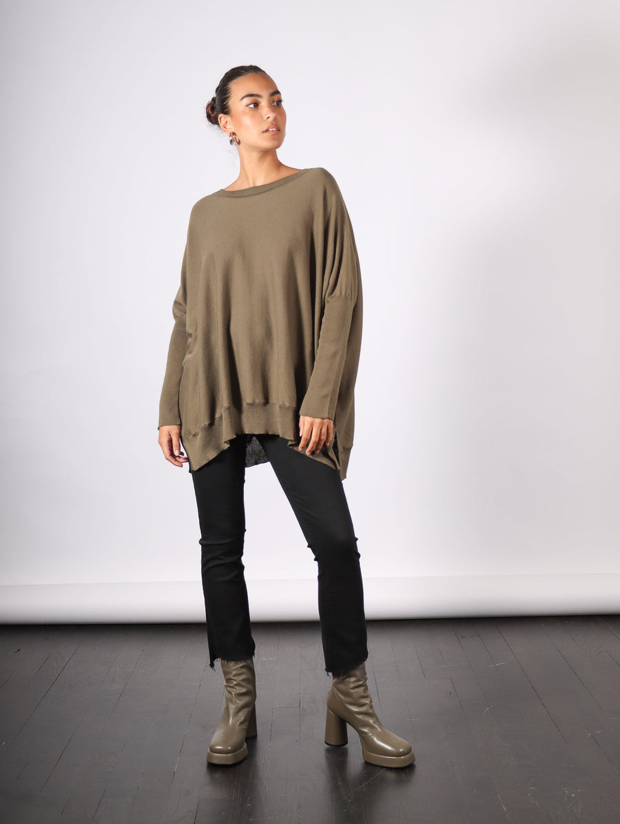 Oversized Crewneck Sweater in Loden by Planet