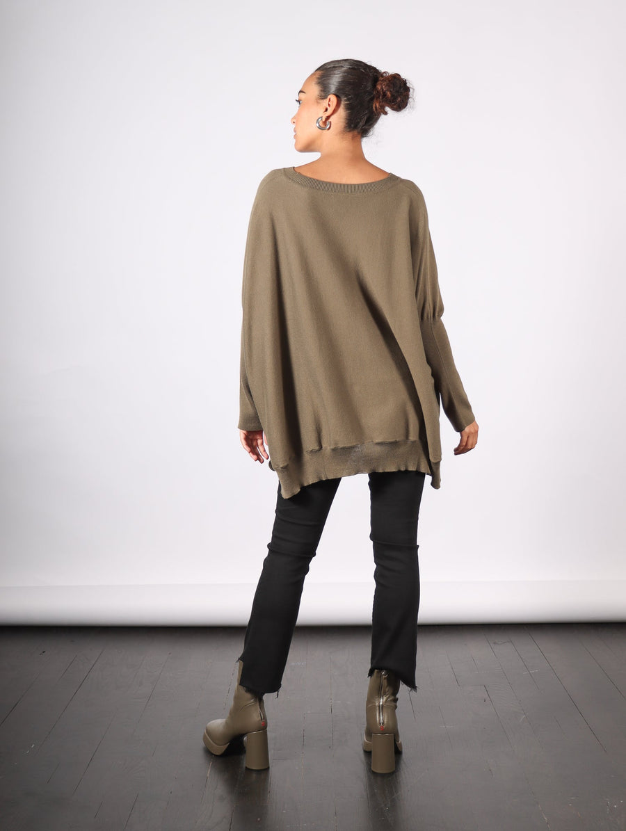 Oversized Crewneck Sweater in Loden by Planet