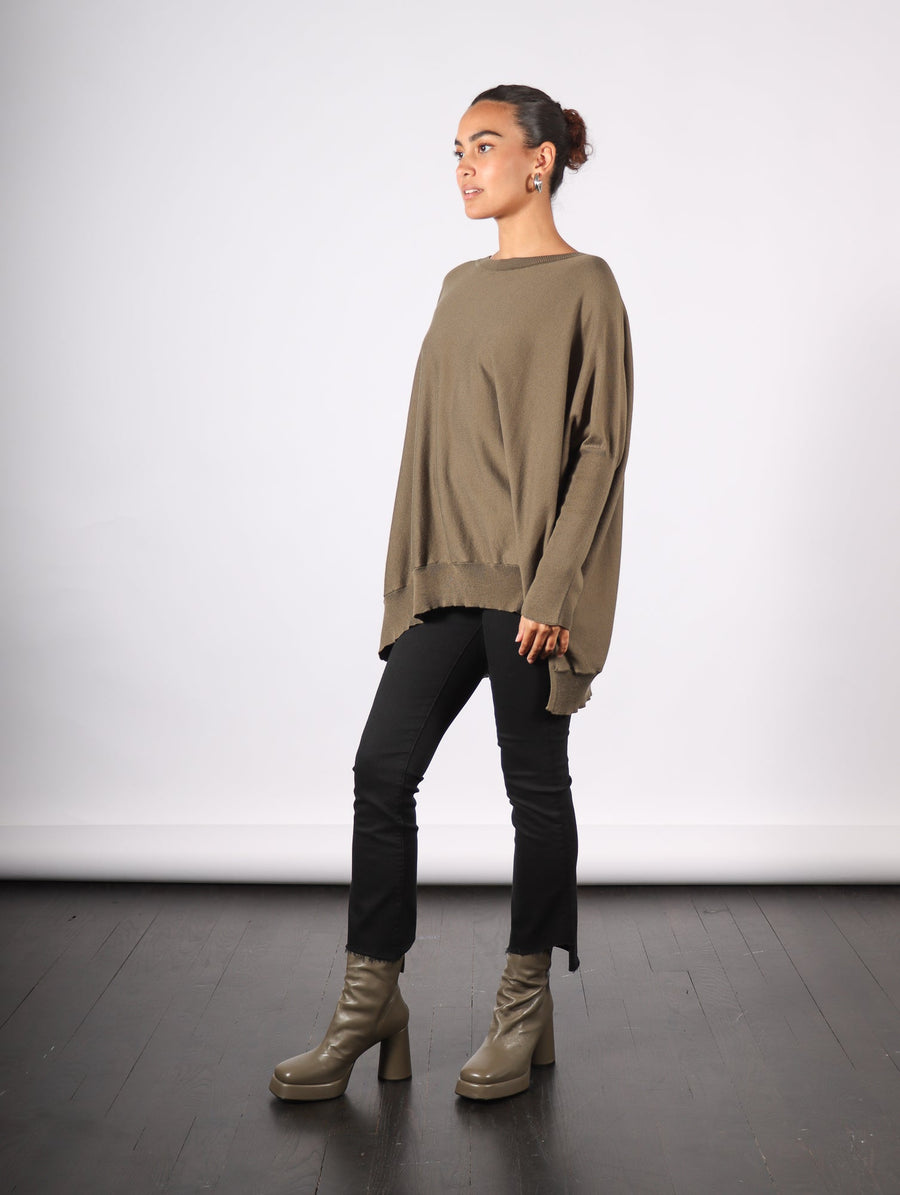 Oversized Crewneck Sweater in Loden by Planet