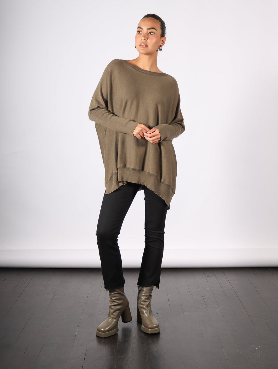 Oversized Crewneck Sweater in Loden by Planet