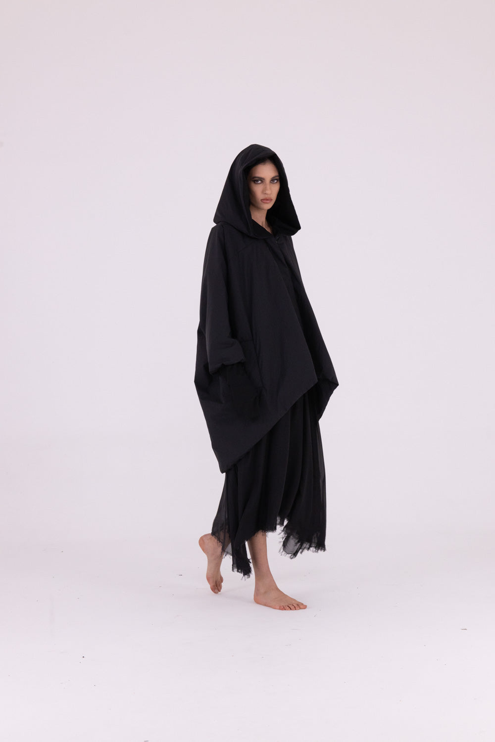 Oversized Down Jacket in Black by Sanctamuerte-Outerwear-SANCTAMUERTE-Idlewild