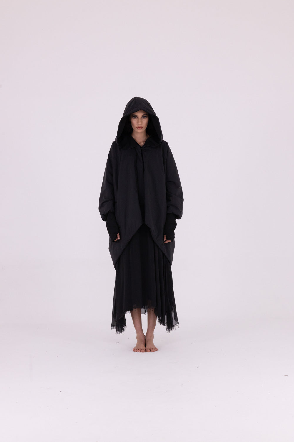 Oversized Down Jacket in Black by Sanctamuerte-Outerwear-SANCTAMUERTE-Idlewild