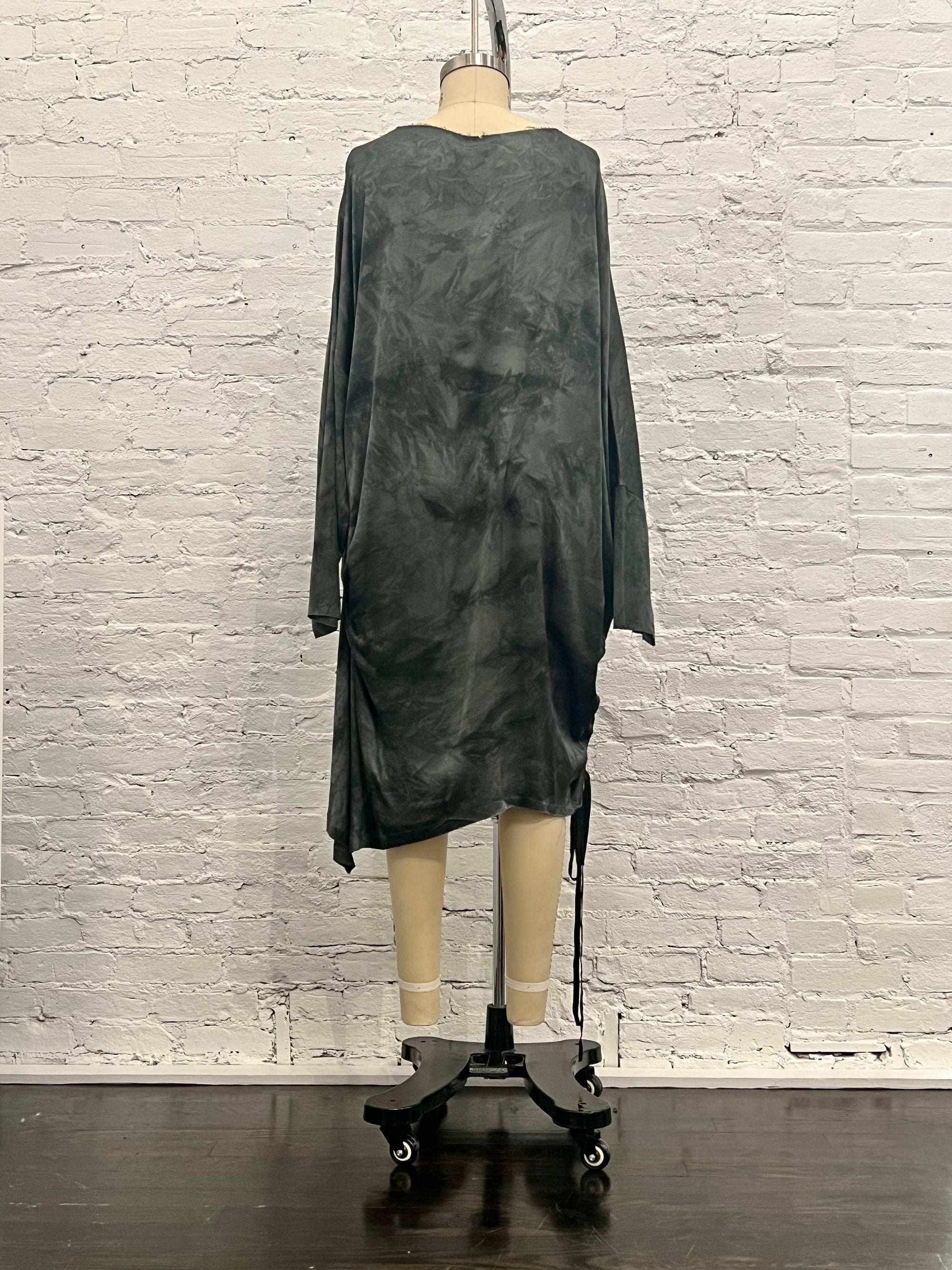 Oversized Midi Dress in Emerald Grey by Sanctamuerte-Dresses-SANCTAMUERTE-Idlewild