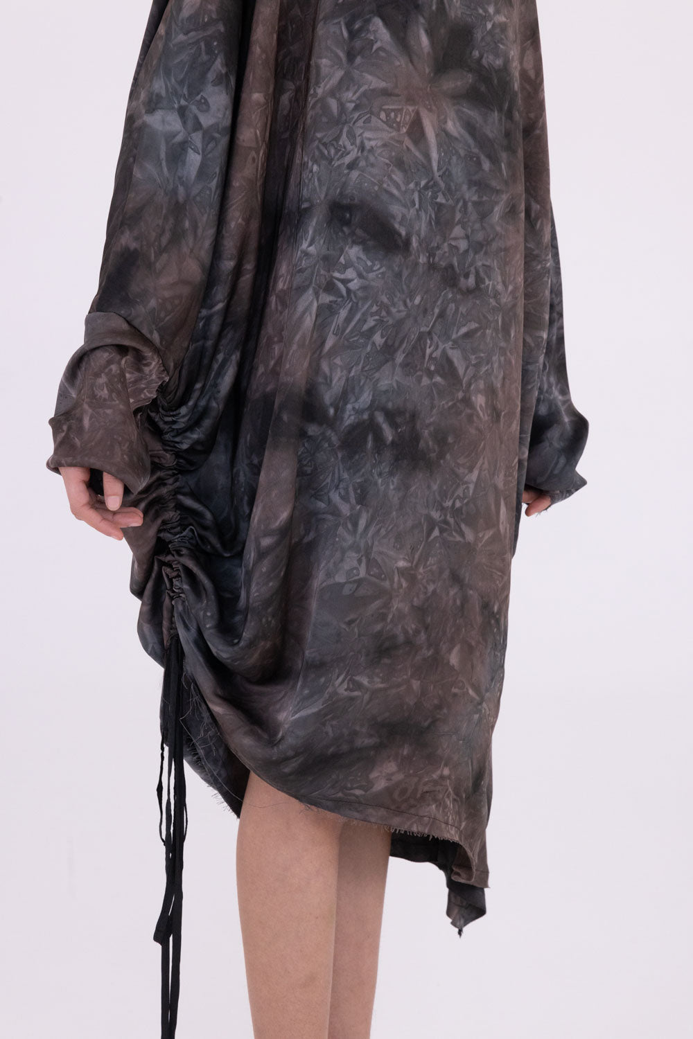 Oversized Midi Dress in Emerald Grey by Sanctamuerte-Dresses-SANCTAMUERTE-Idlewild