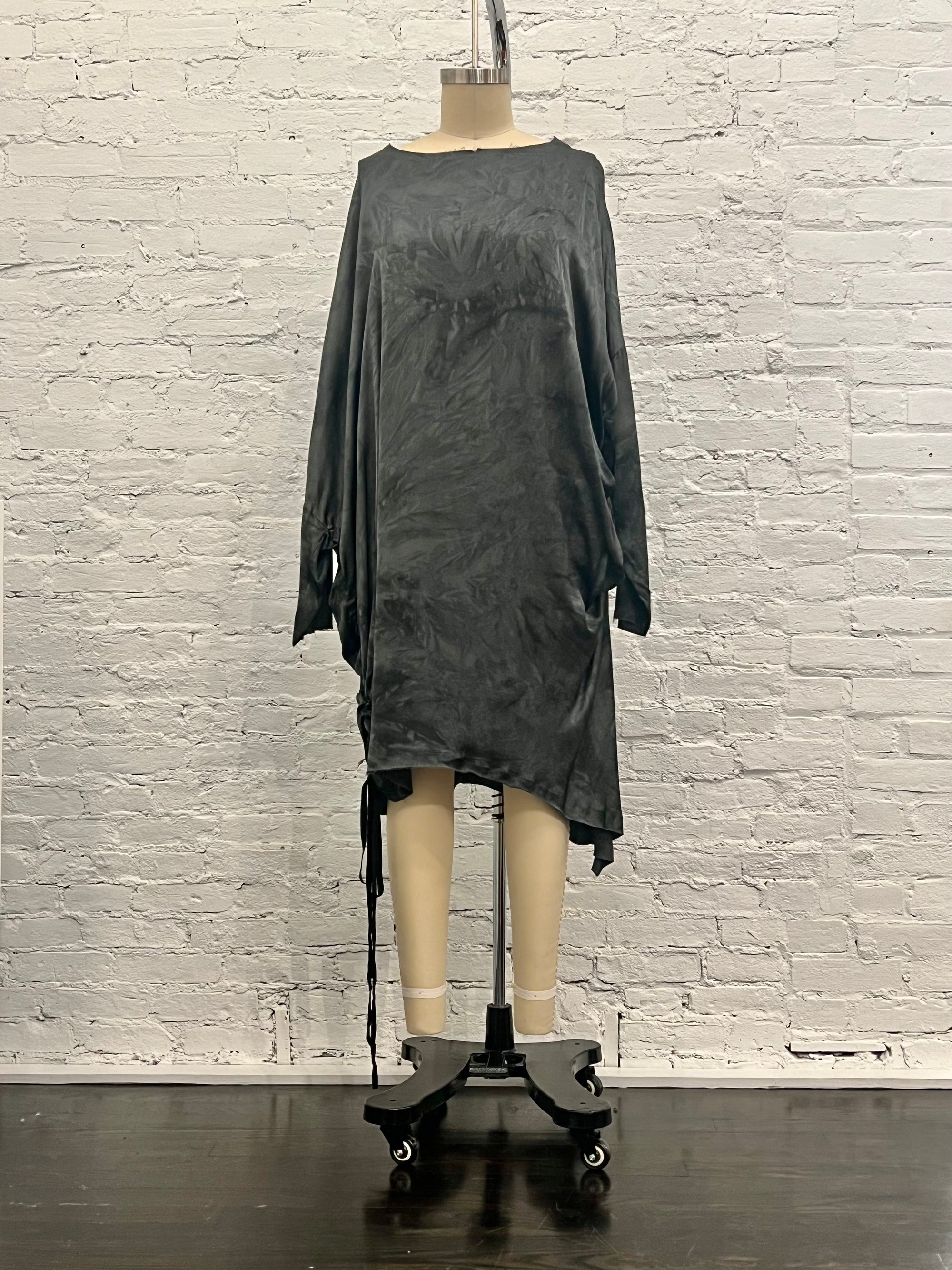 Oversized Midi Dress in Emerald Grey by Sanctamuerte-Dresses-SANCTAMUERTE-Idlewild