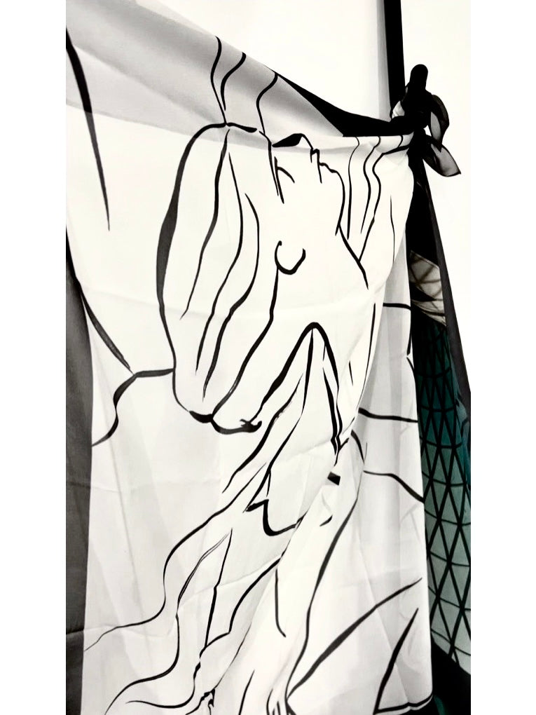Oversized Silk Scarf in Roman Mural in Paris by Jessica Murray-Idlewild