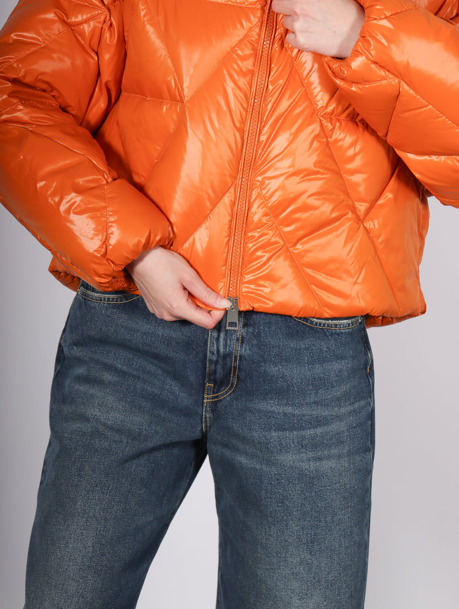 Padded Down Jacket in Orange by Liviana Conti