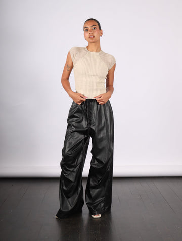 Pants in Black Faux Leather by MM6 Maison Margiela-Idlewild