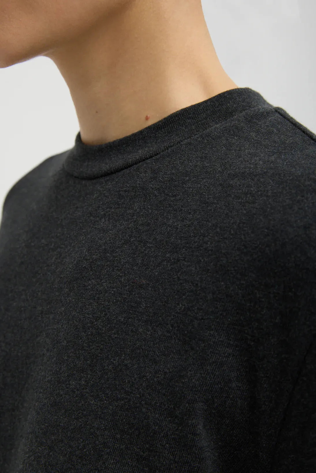 Perfect T Shirt with Gusset Elbow Sleeve in Charcoal by Tibi-Tops-Tibi-Idlewild
