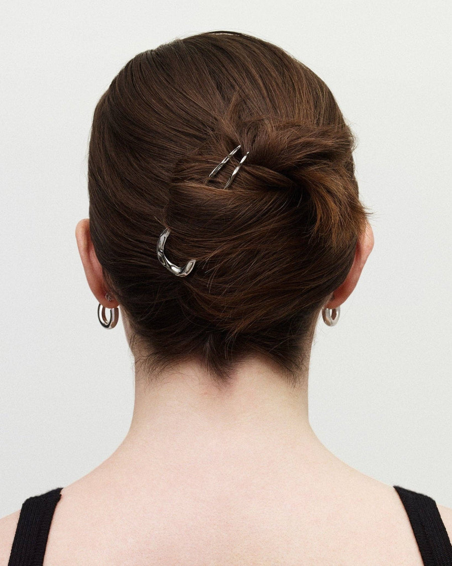 Petite Oval French Hair Pin in Silver by Machete-MACHETE-Idlewild