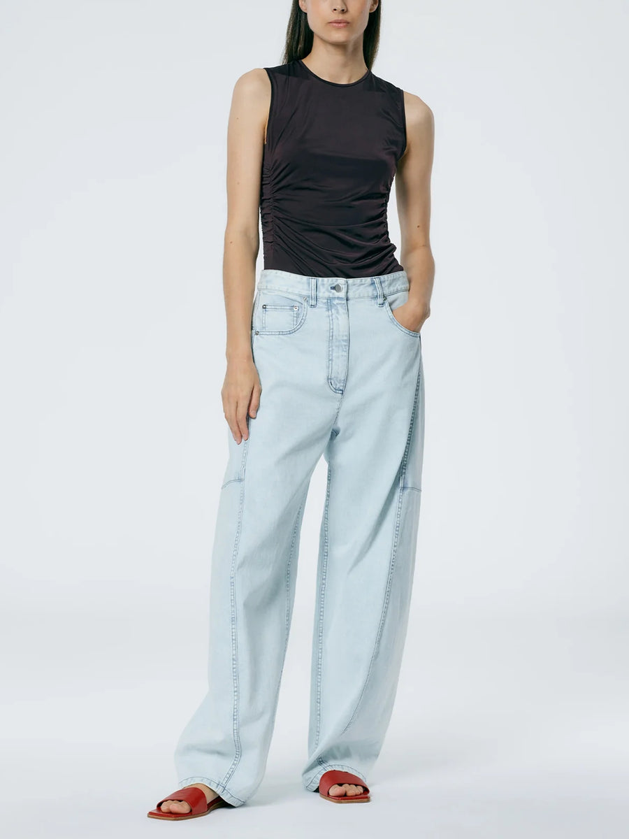 Petite Sid Jeans in Bleached Denim by Tibi-Tibi-Idlewild