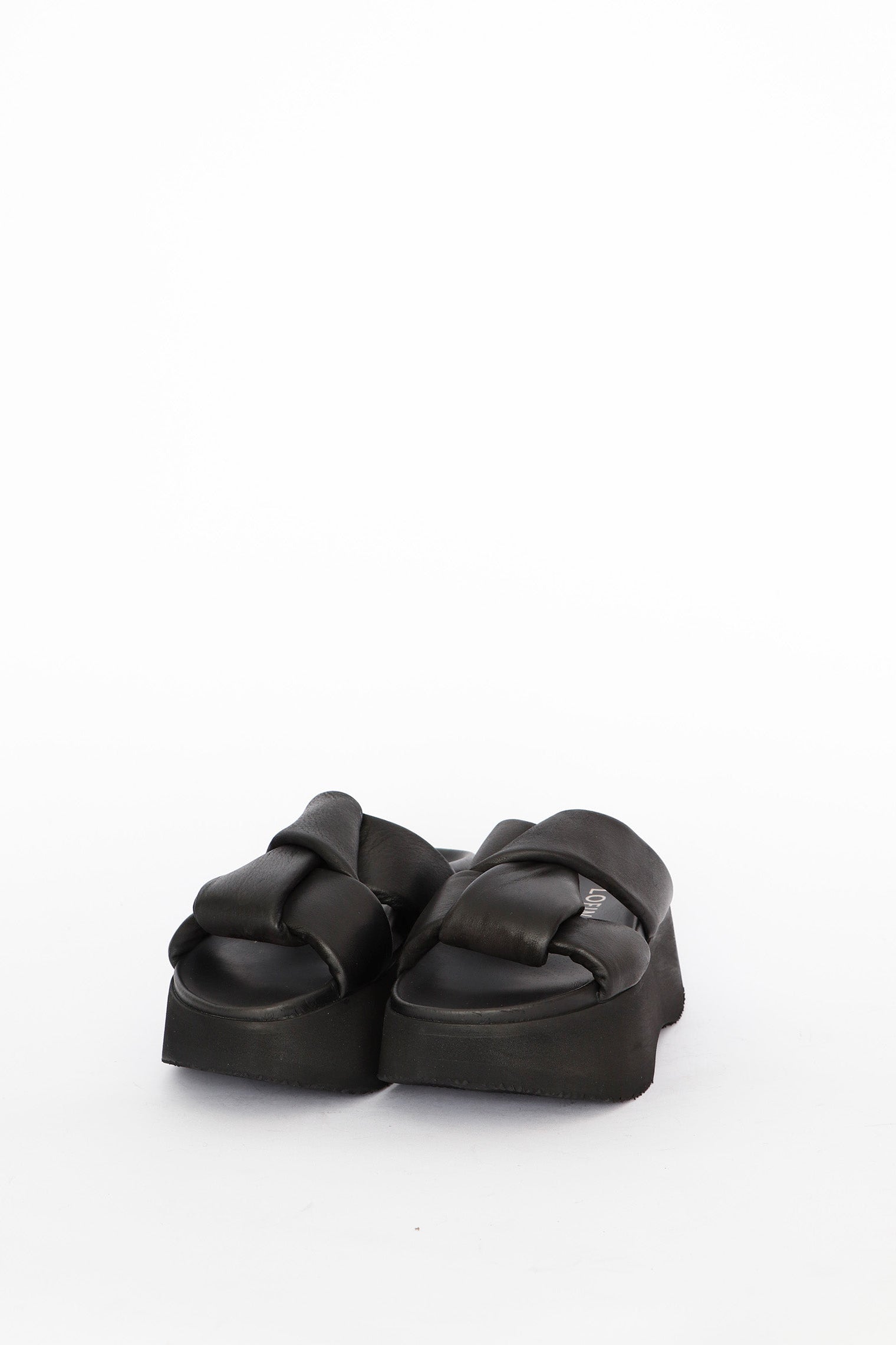 Platform Sandal in Gasoline Nero by Lofina-Shoes-Lofina-Idlewild
