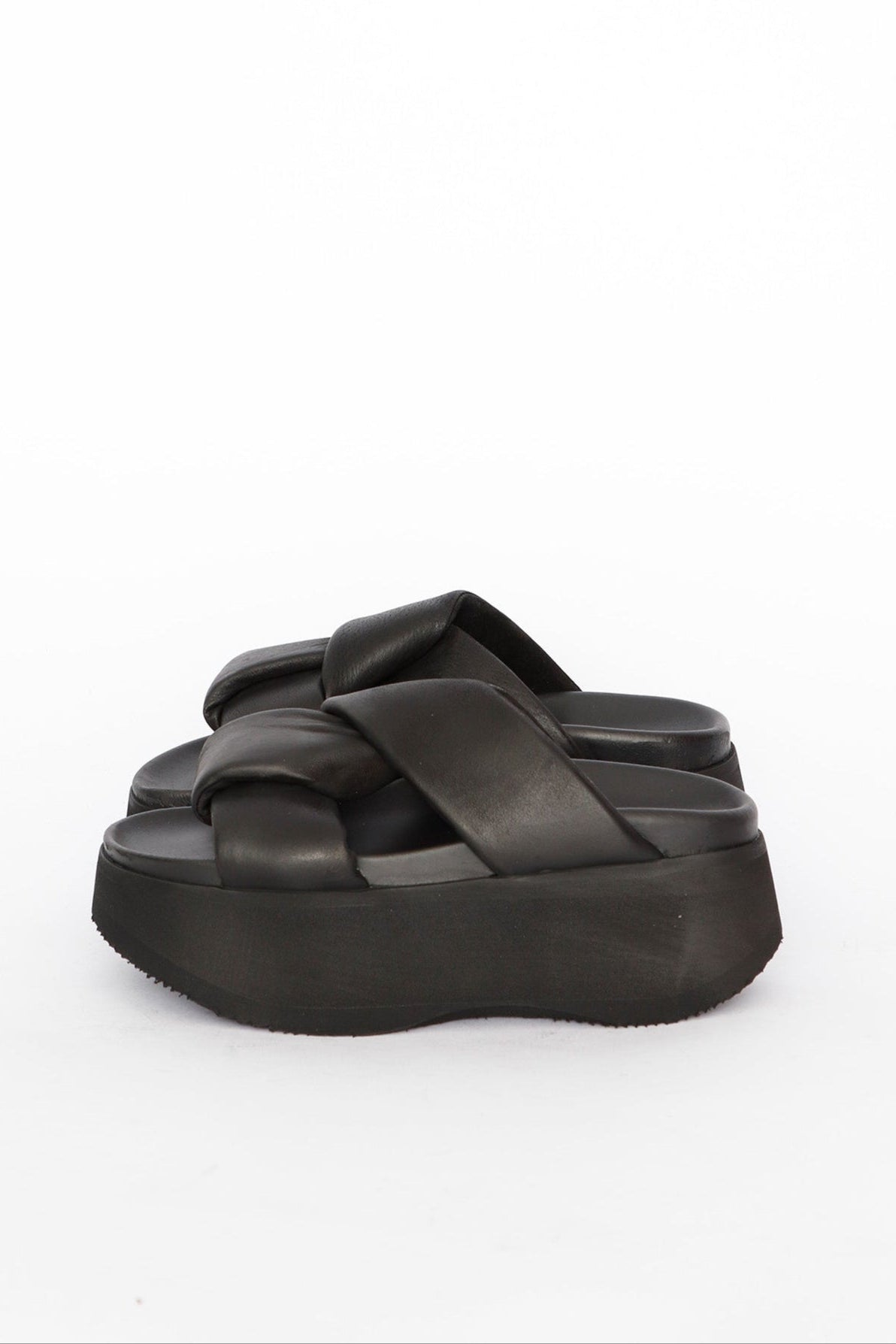 Platform Sandal in Gasoline Nero by Lofina-Shoes-Lofina-Idlewild