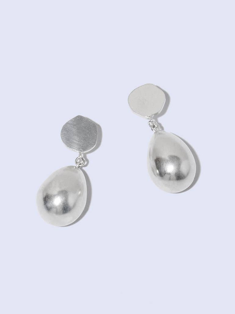 Pod Drop Earrings in Sterling Silver by Mulxiply