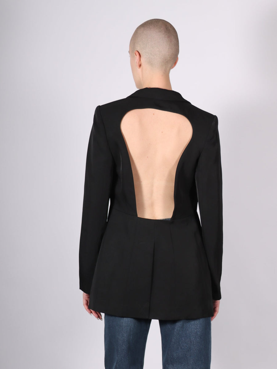 Polunochnik Open Back Jacket in Black by KM by Lange