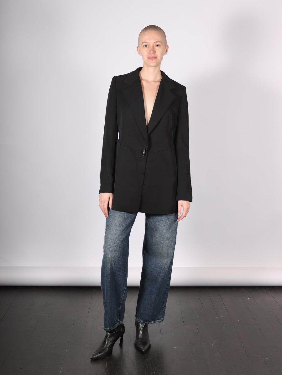 Polunochnik Open Back Jacket in Black by KM by Lange