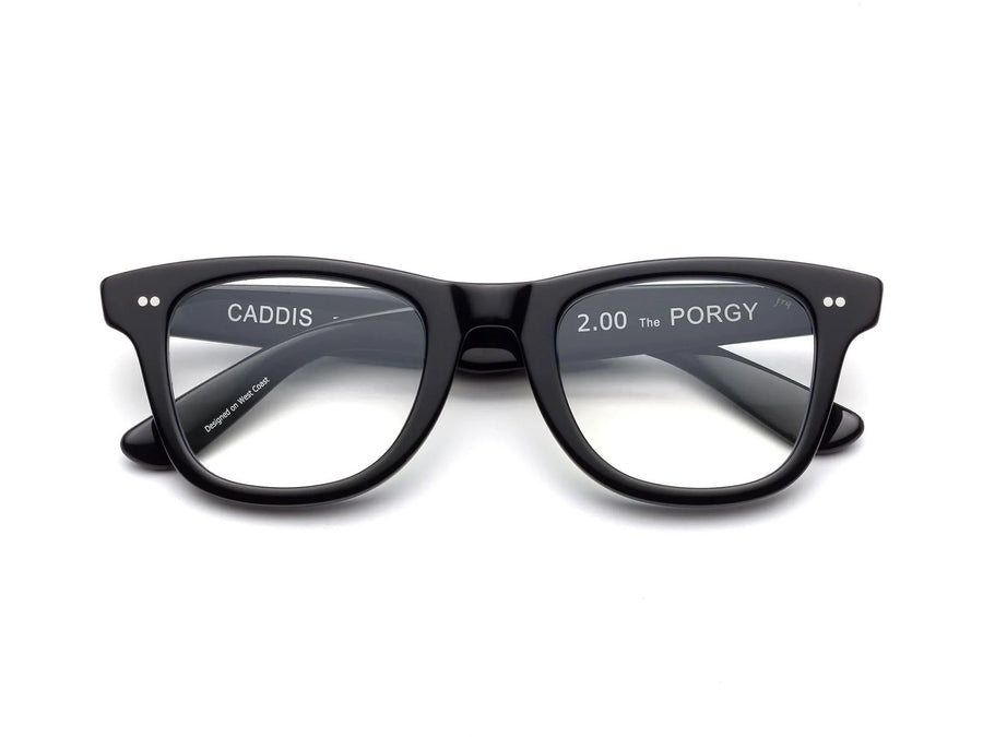 Porgy Backstage Readers in Gloss Black by Caddis-Sunglasses-Caddis Eyewear-Idlewild