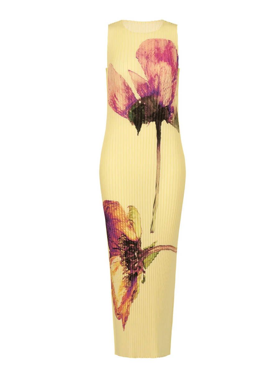 Pressed Flora Pleats Long Dress in Peony by Issey Miyake-Issey Miyake-Idlewild
