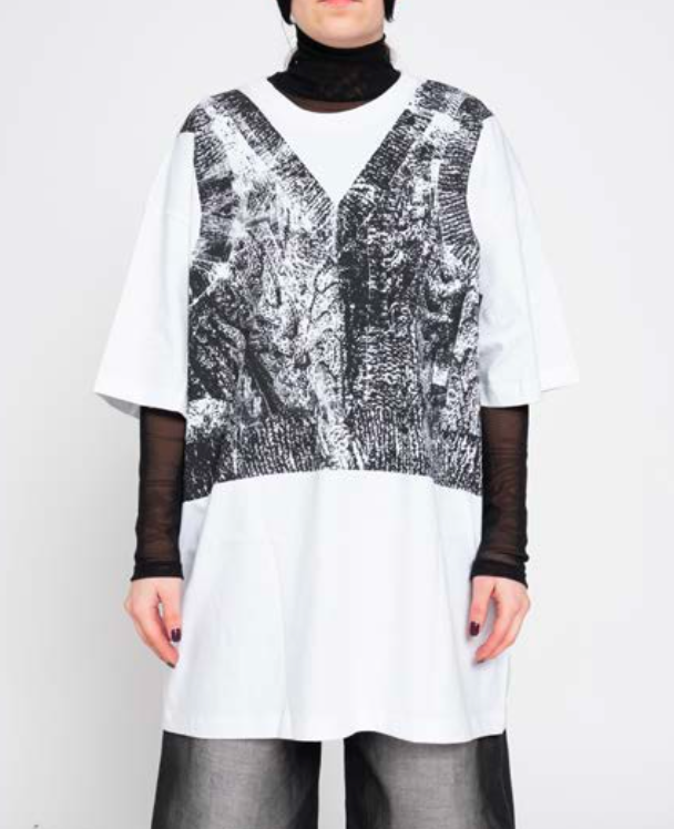 Printed Big Tee in Black & White by Melitta Baumeister