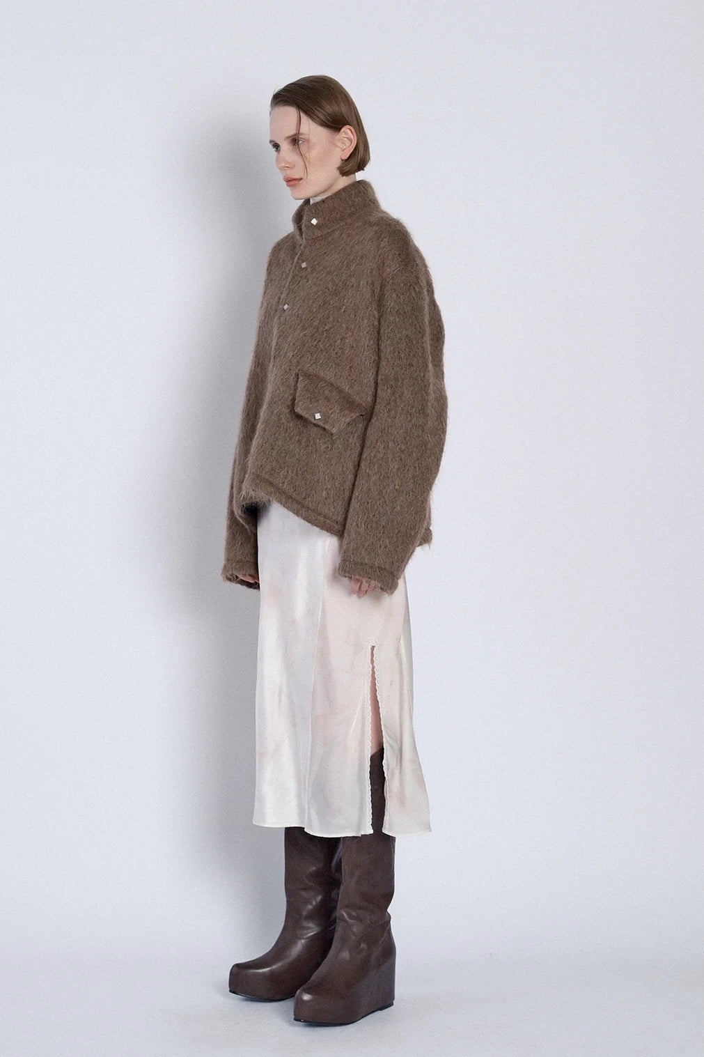 Pullover Shaggy Top in Brown by Tanaka Denim-Tops-TANAKA-Idlewild