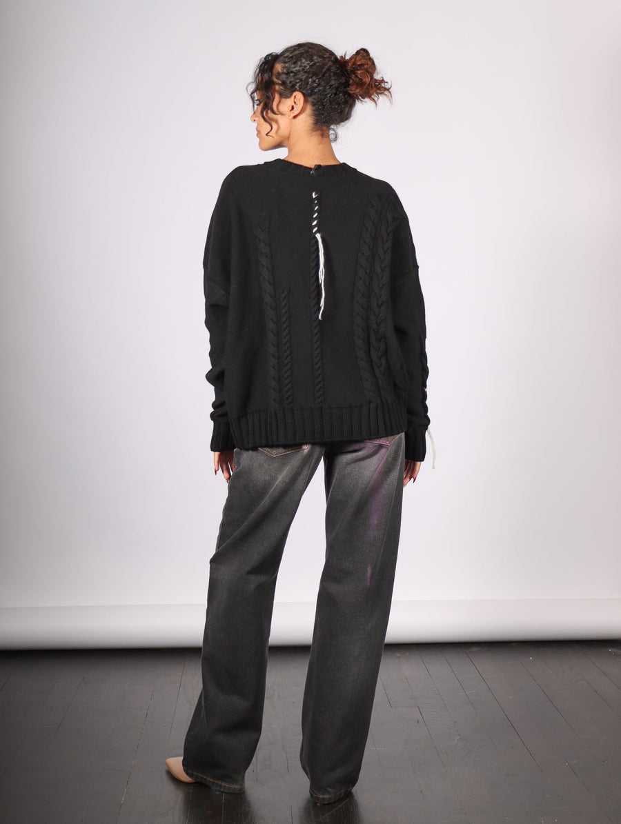 Pullover with Braid in Black by Serien°umerica