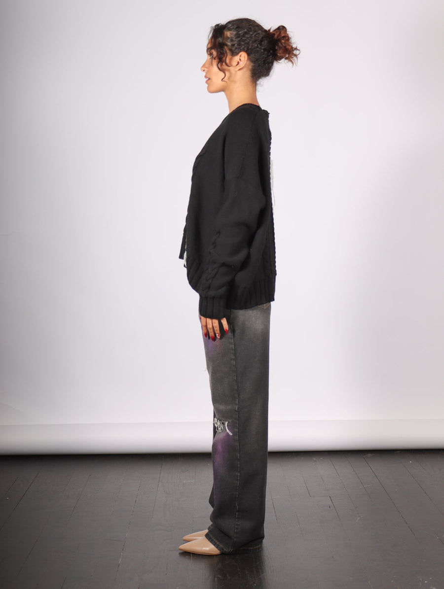 Pullover with Braid in Black by Serien°umerica