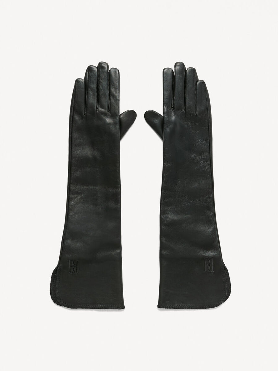 Leather gloves Louis Vuitton Black size L International in Leather