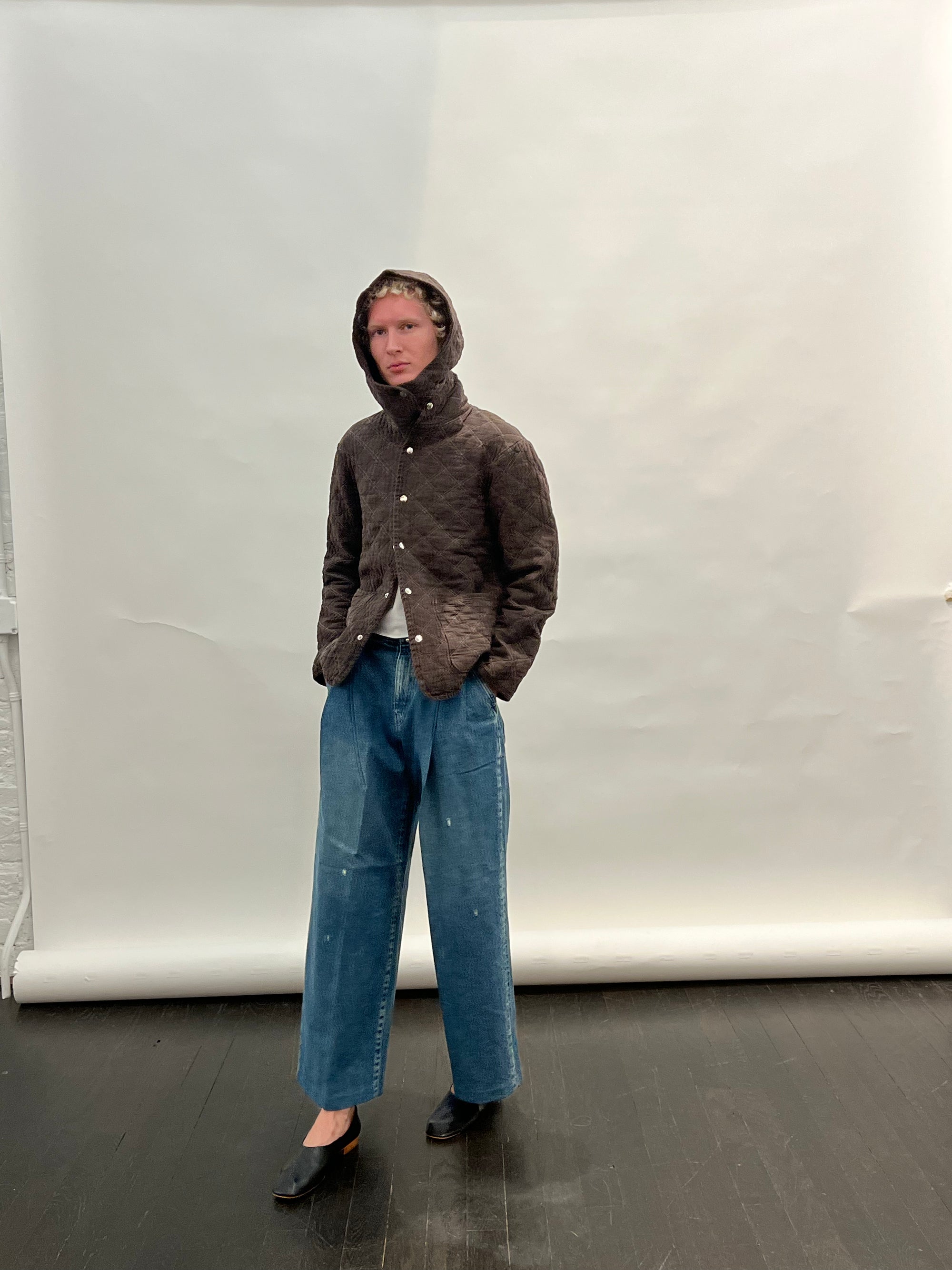 Quilted Snap Hood in Espresso by Utility Canvas-Utility Canvas-Idlewild