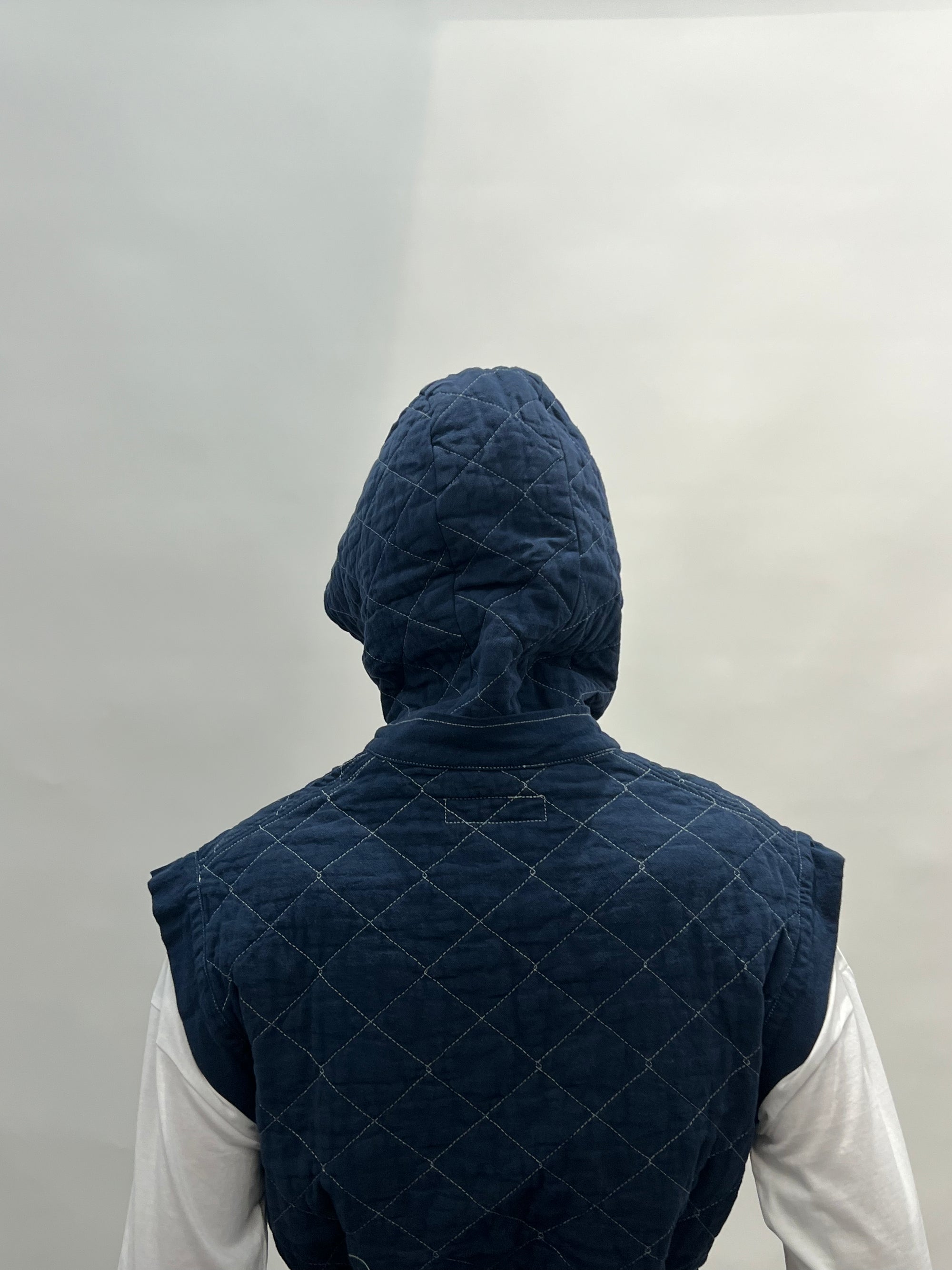 Quilted Snap Hood in Navy by Utility Canvas-Utility Canvas-Idlewild