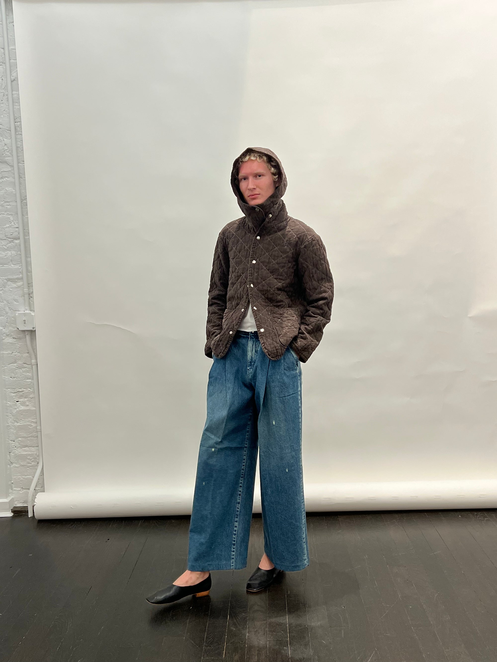 Quilted Snap Jacket in Espresso by Utility Canvas-Utility Canvas-Idlewild