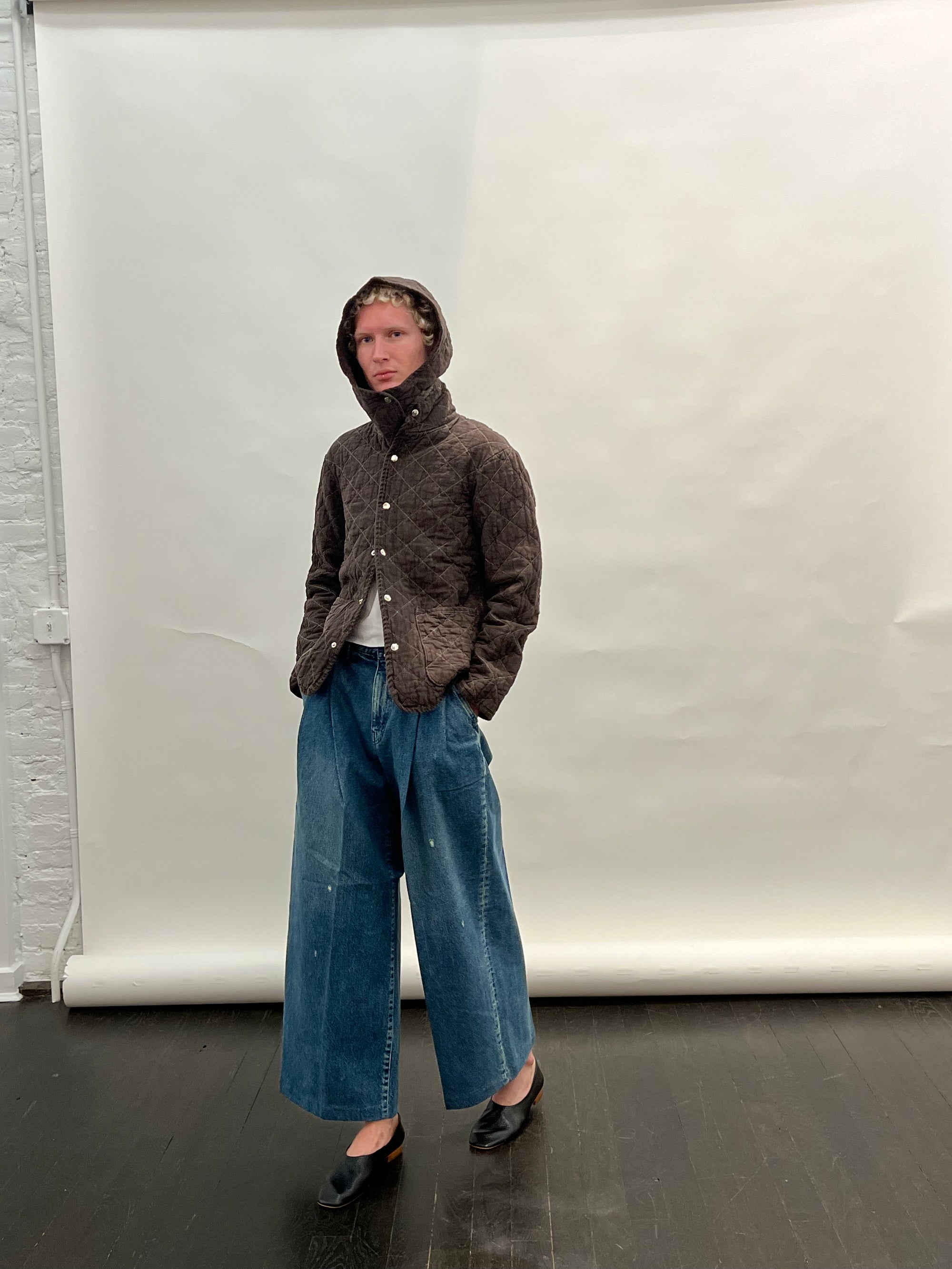 Quilted Snap Jacket in Espresso by Utility Canvas-Utility Canvas-Idlewild