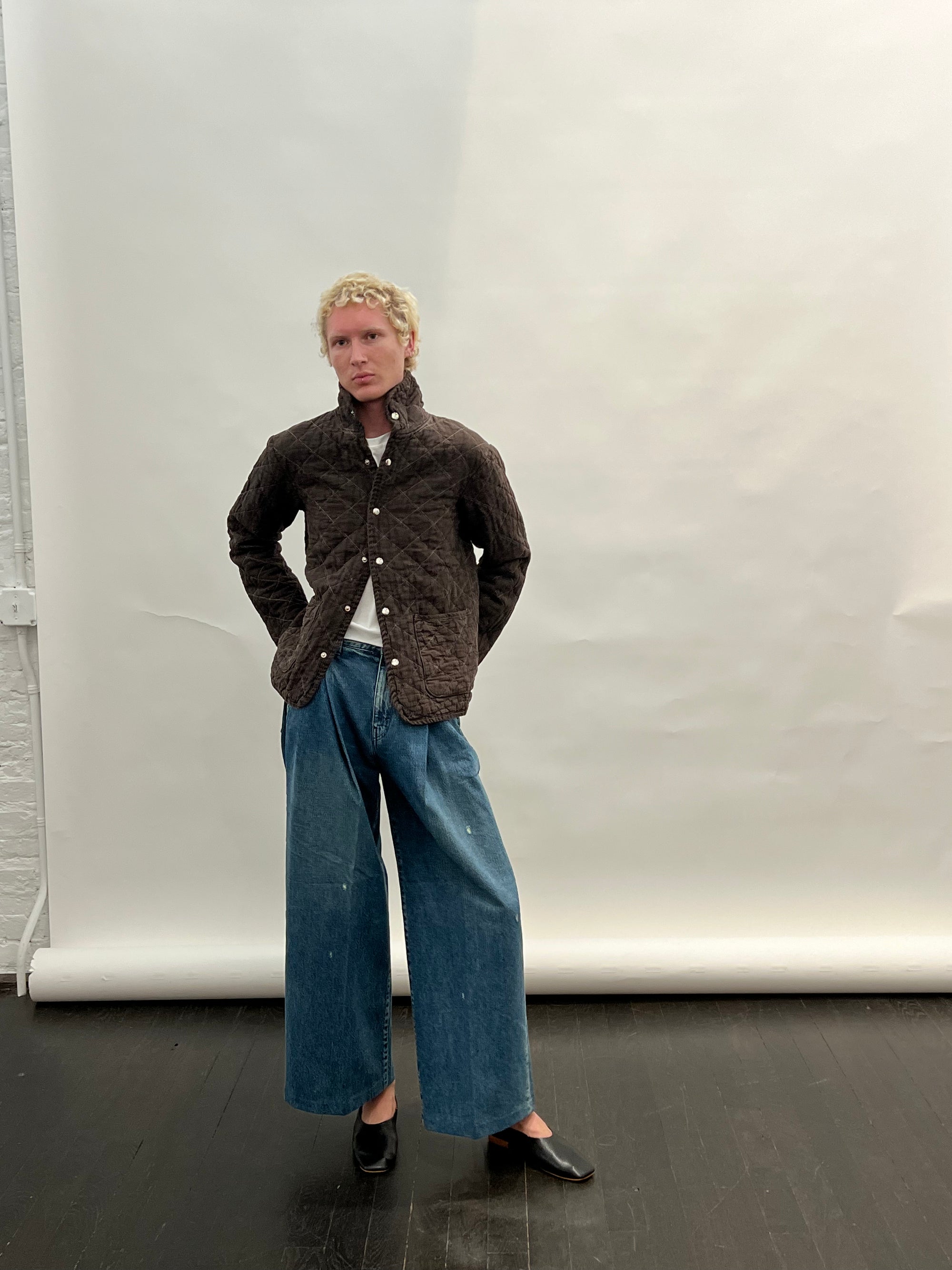 Quilted Snap Jacket in Espresso by Utility Canvas-Utility Canvas-Idlewild